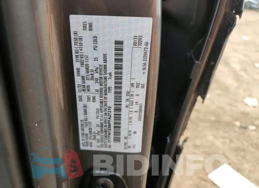 1FTFW1E86PFA27210 Photo# 12