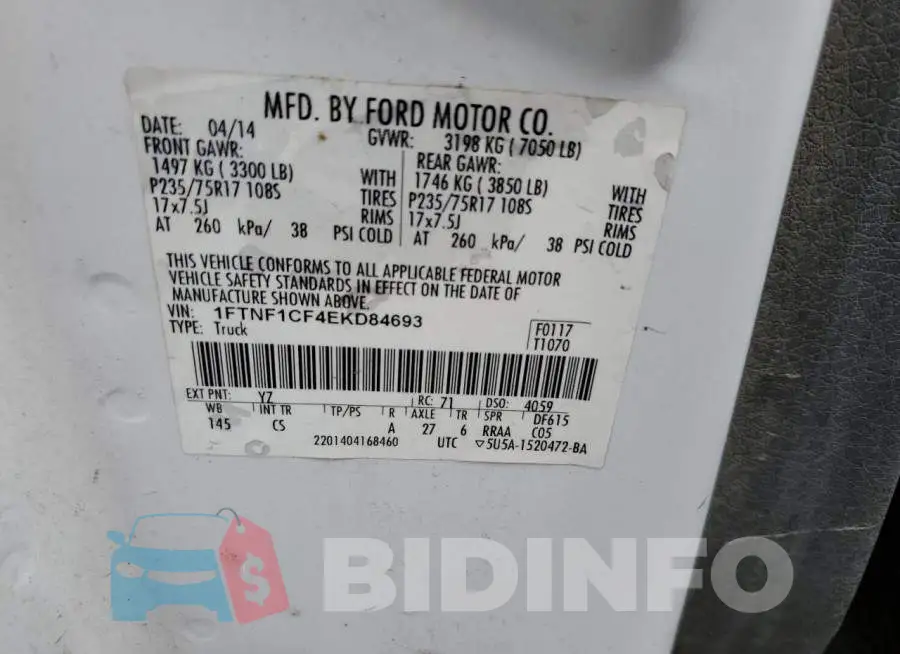 1FTNF1CF4EKD84693 Photo# 12