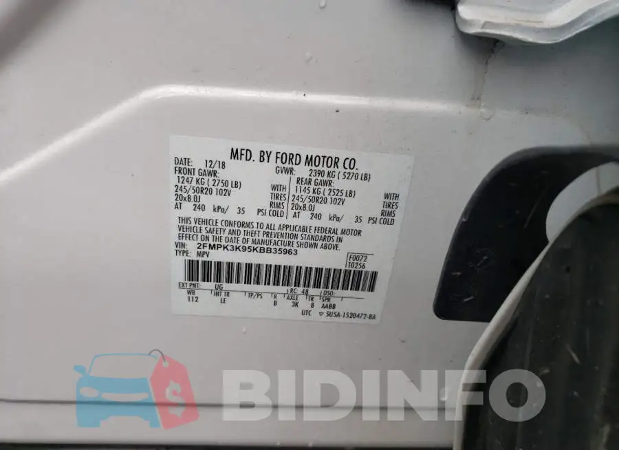 2FMPK3K95KBB35963 Photo# 13