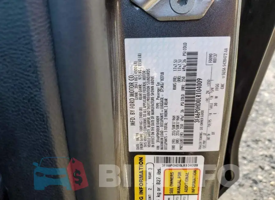 3FA6P0HD0LR104009 Photo# 12