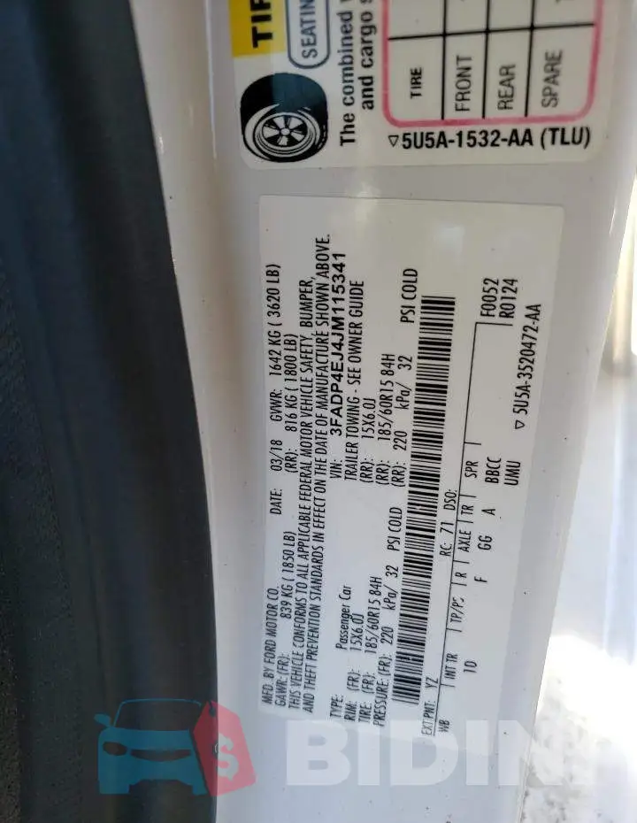 3FADP4EJ4JM115341 Photo# 12
