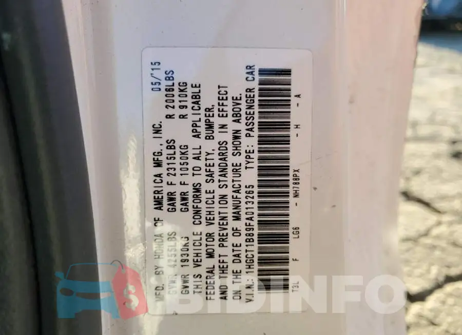 1HGCT1B89FA013265 Photo# 12