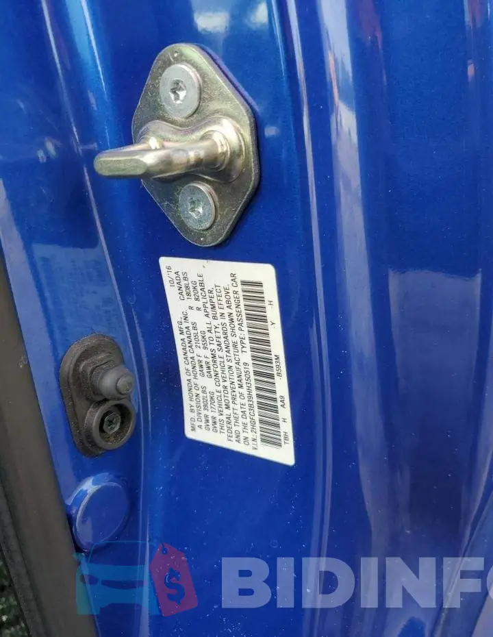 2HGFC3B39HH350519 Photo# 12
