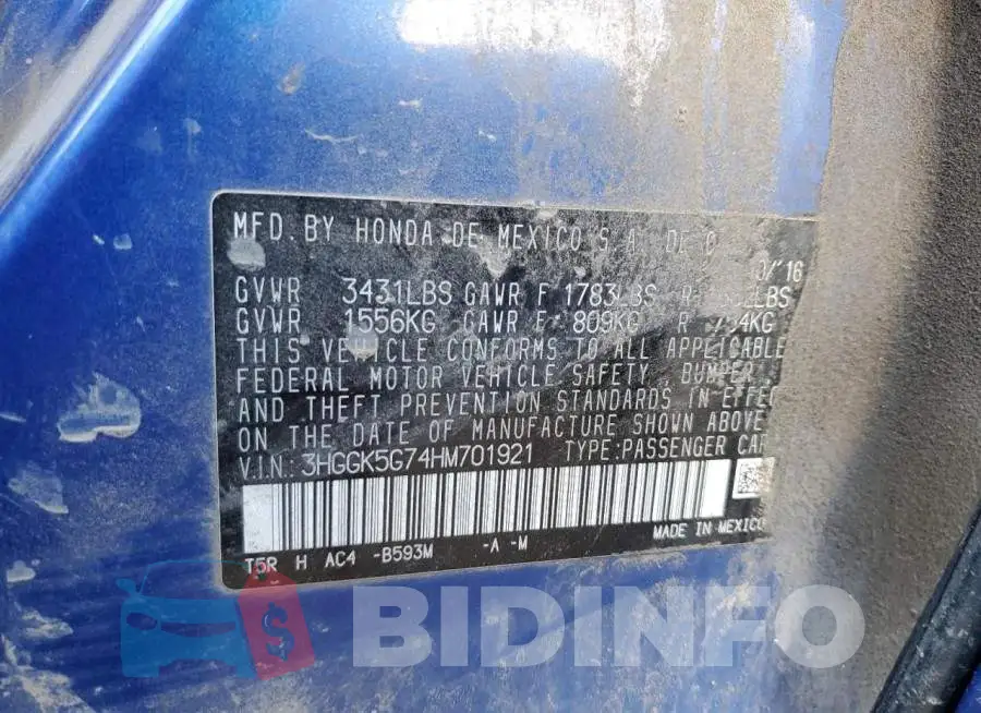 3HGGK5G74HM701921 Photo# 12