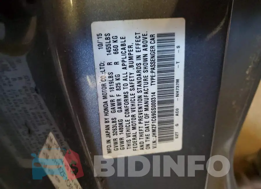 JHMZF1C69GS000314 Photo# 12