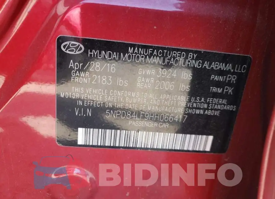 5NPD84LF9HH066417 Photo# 12