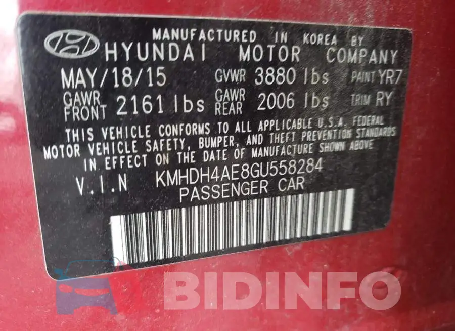 KMHDH4AE8GU558284 Photo# 12