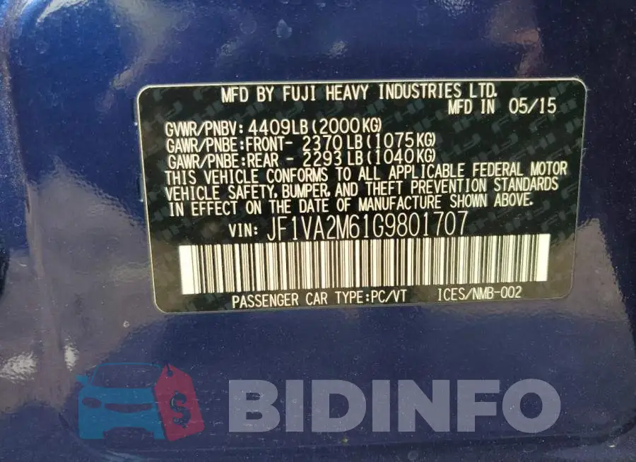 JF1VA2M61G9801707 Photo# 12