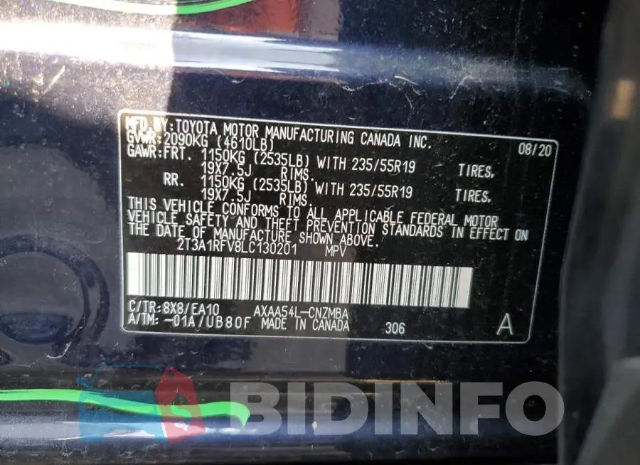 2T3A1RFV8LC130201 Photo# 14