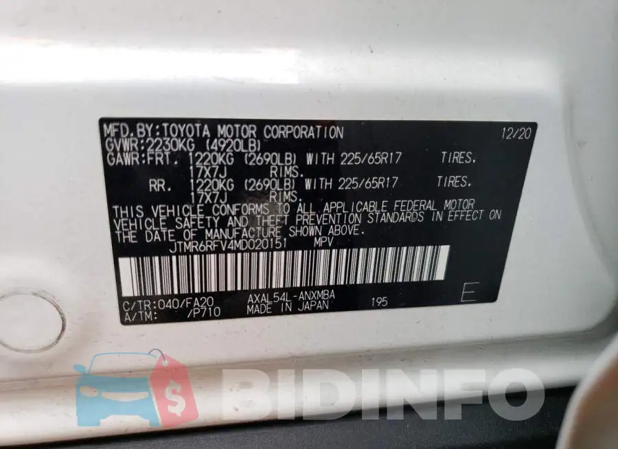 JTMR6RFV4MD020151 Photo# 13