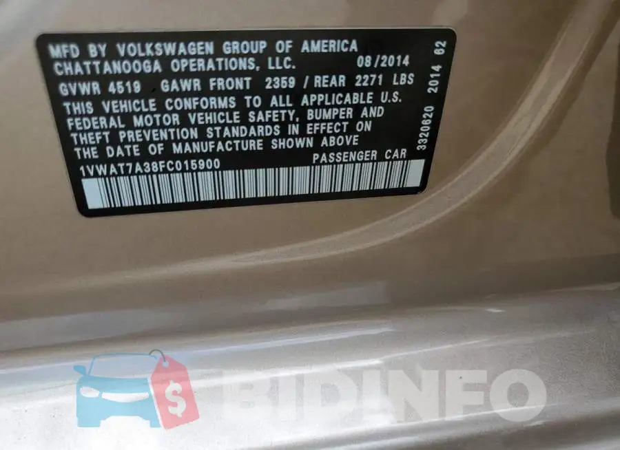 1VWAT7A38FC015900 Photo# 12