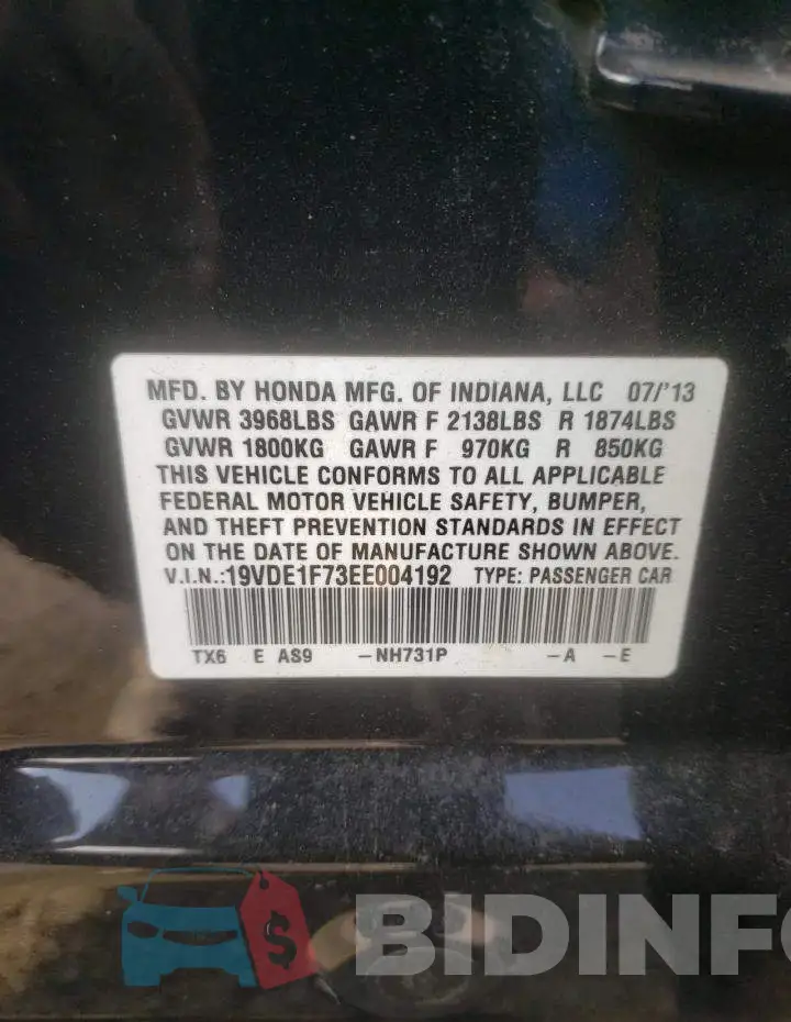 19VDE1F73EE004192 Photo# 12