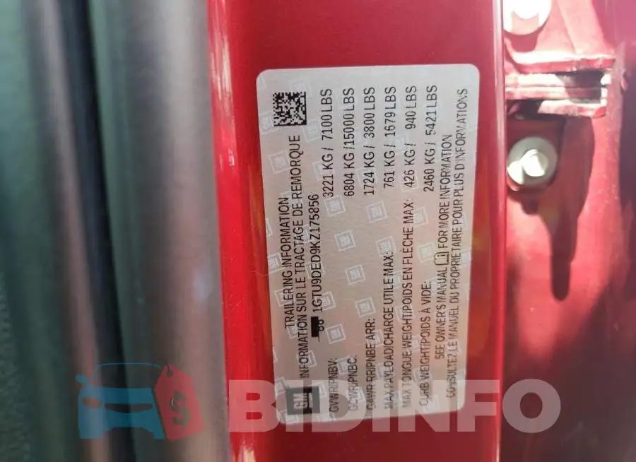 1GTU9DED9KZ175856 Photo# 13