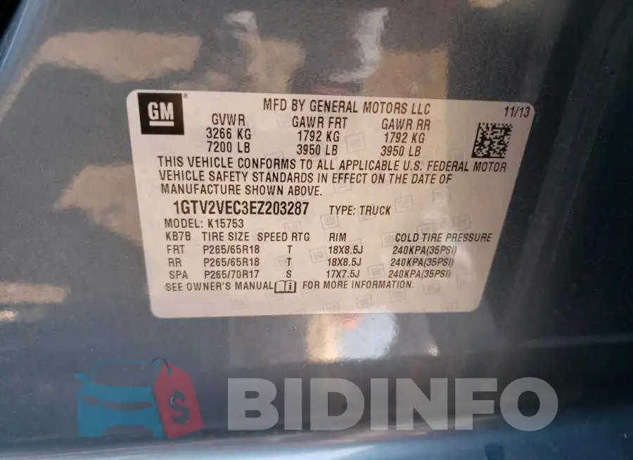 1GTV2VEC3EZ203287 Photo# 12