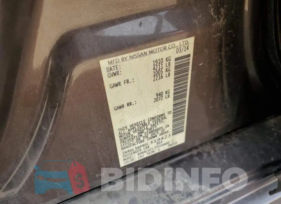 1N4AL3AP4EC319423 Photo# 12