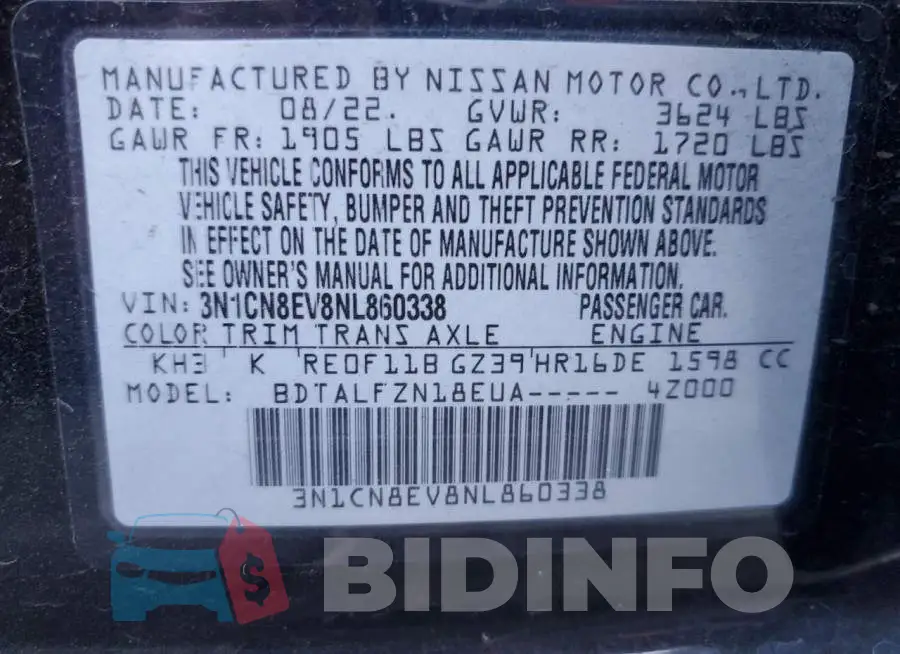 3N1CN8EV8NL860338 Photo# 13