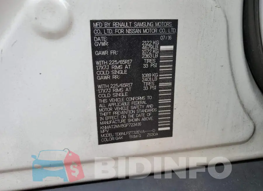 KNMAT2MV8GP723416 Photo# 14
