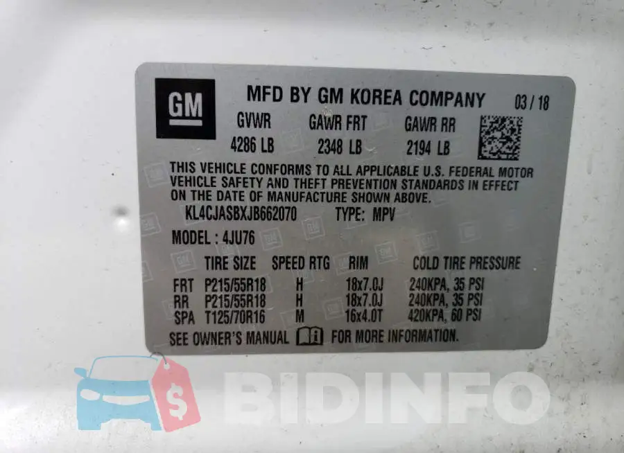 KL4CJASBXJB662070 Photo# 13
