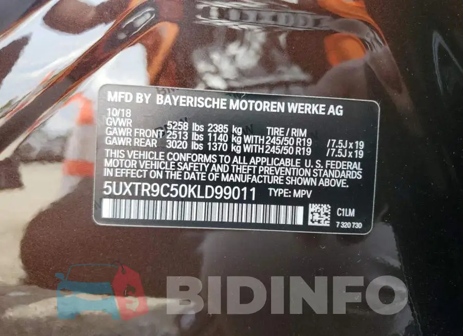 5UXTR9C50KLD99011 Photo# 12