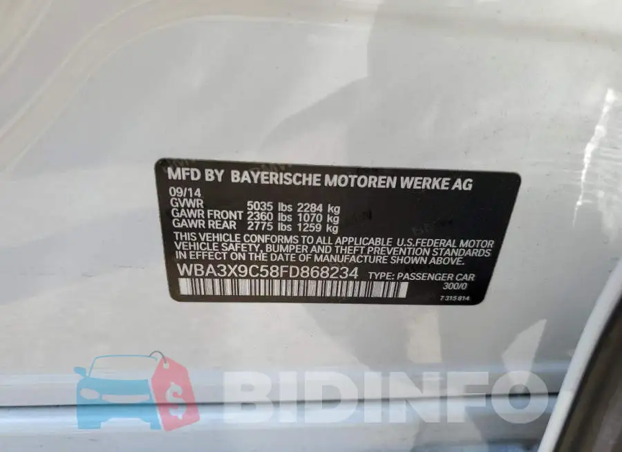 WBA3X9C58FD868234 Photo# 12