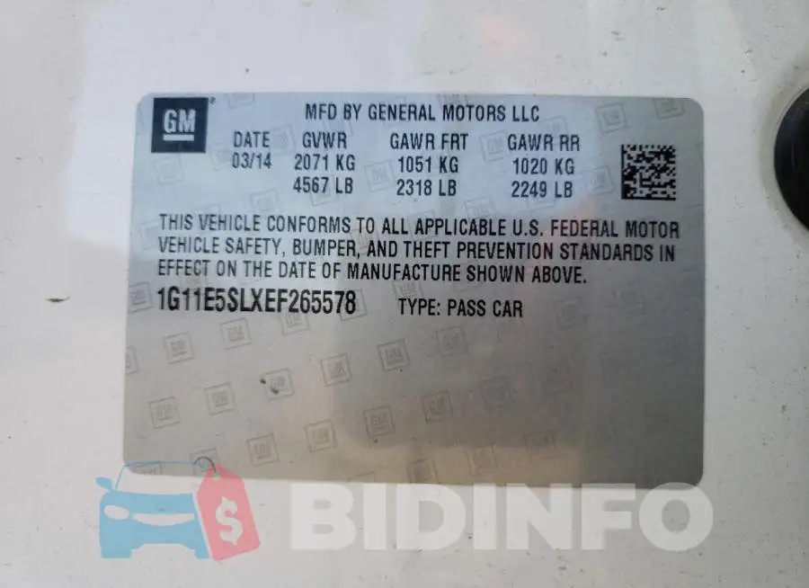 1G11E5SLXEF265578 Photo# 12