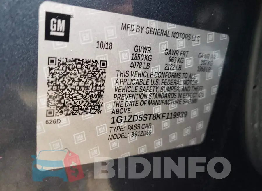1G1ZD5ST8KF119939 Photo# 12