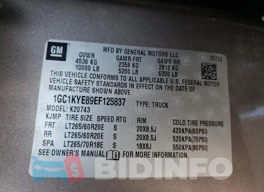 1GC1KYE89EF125837 Photo# 13