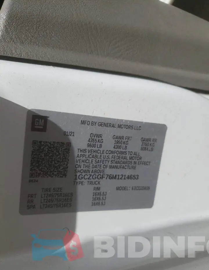 1GCZGGF76M1214653 Photo# 13