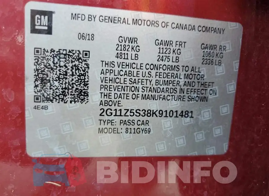 2G11Z5S38K9101481 Photo# 13