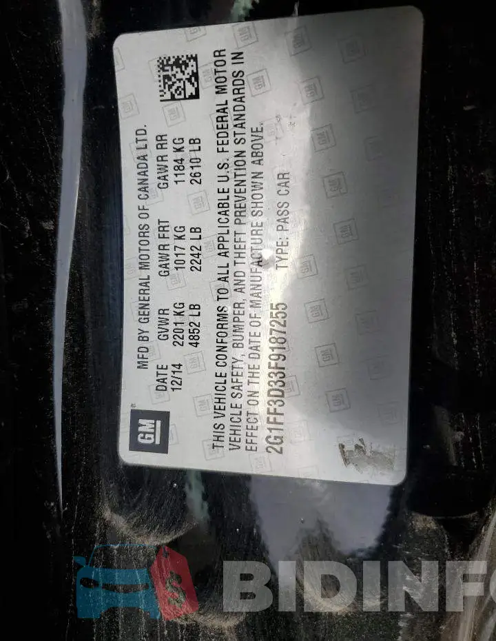 2G1FF3D33F9187255 Photo# 13