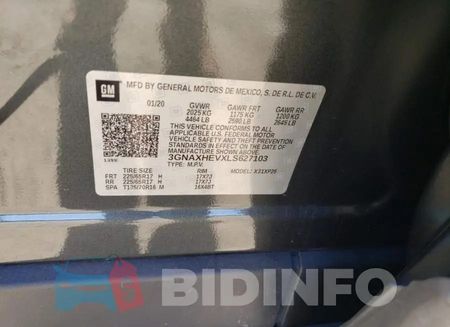 3GNAXHEVXLS627103 Photo# 12