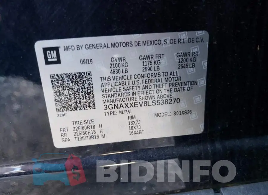3GNAXXEV8LS538270 Photo# 13