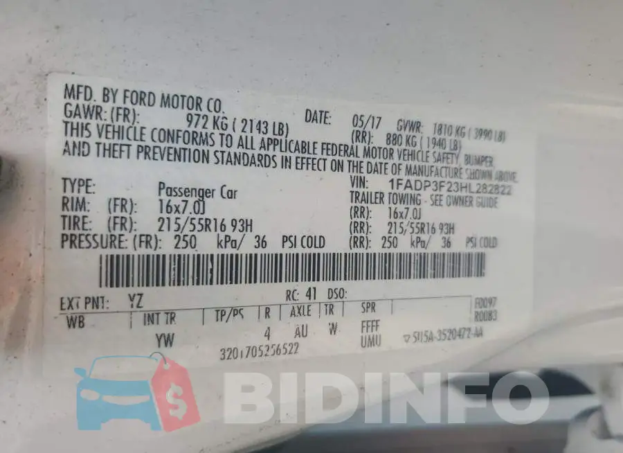1FADP3F23HL282822 Photo# 12