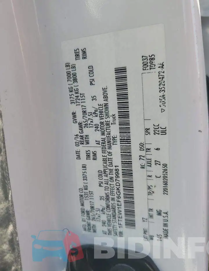 1FTEW1EF6GKD79981 Photo# 12