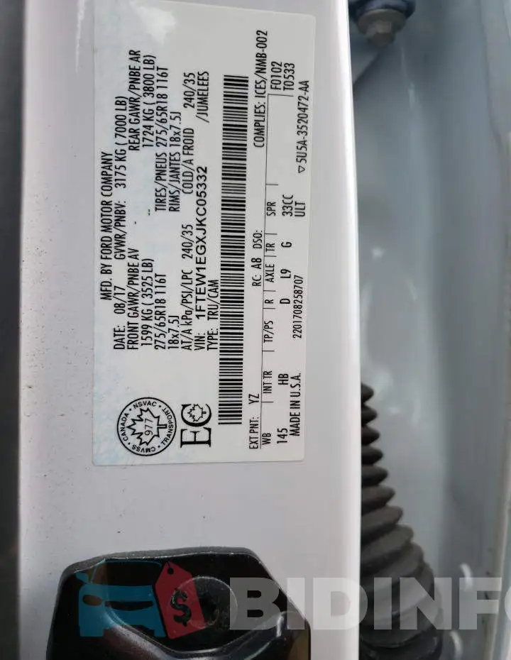 1FTEW1EGXJKC05332 Photo# 12