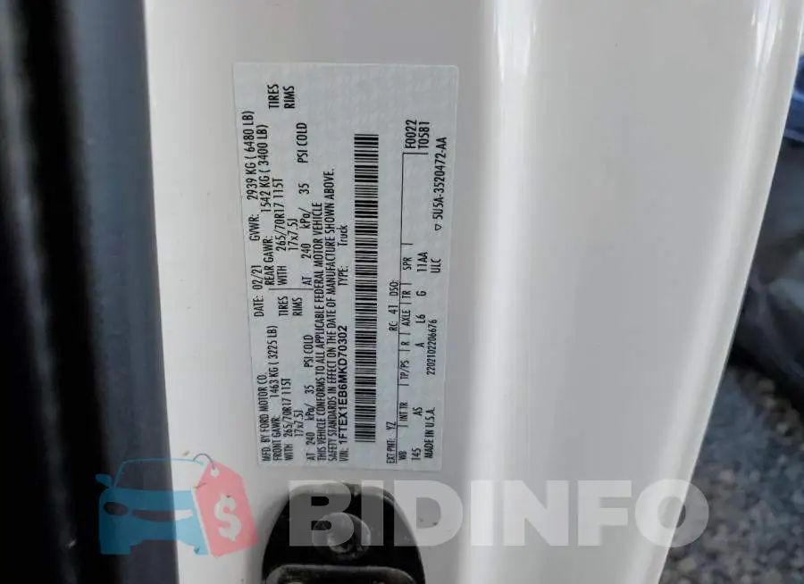 1FTEX1EB6MKD70302 Photo# 12