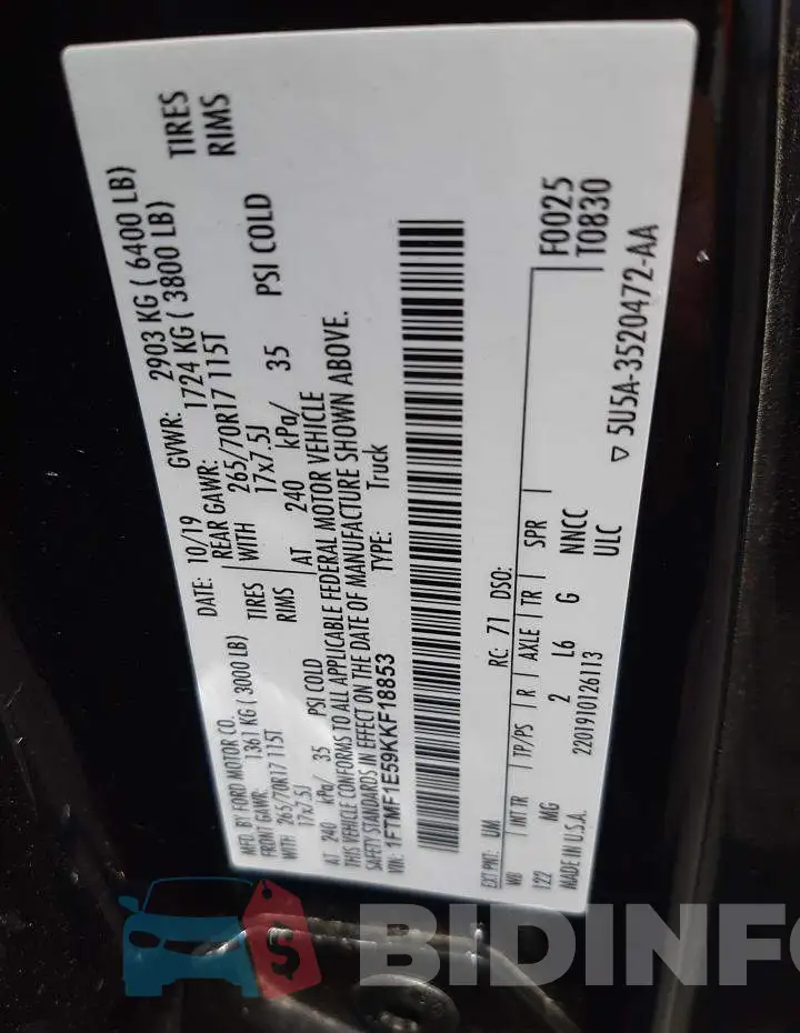 1FTMF1E59KKF18853 Photo# 12