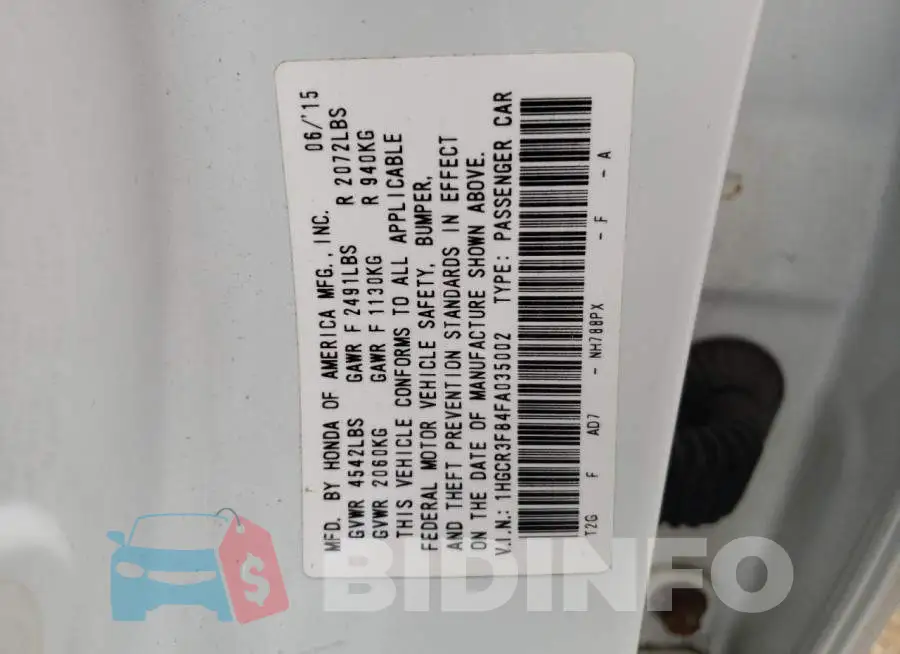 1HGCR3F84FA035002 Photo# 13