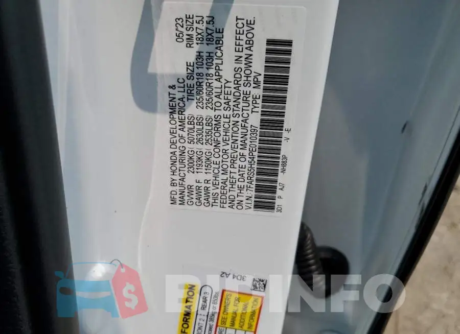 7FARS5H54PE010397 Photo# 13