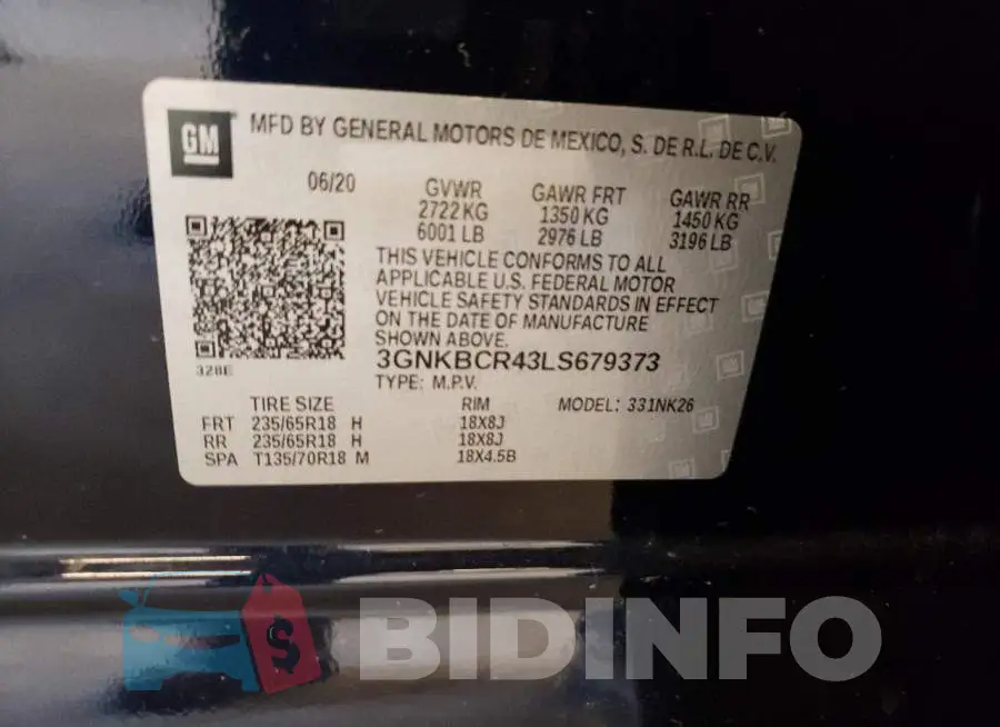 3GNKBCR43LS679373 Photo# 12