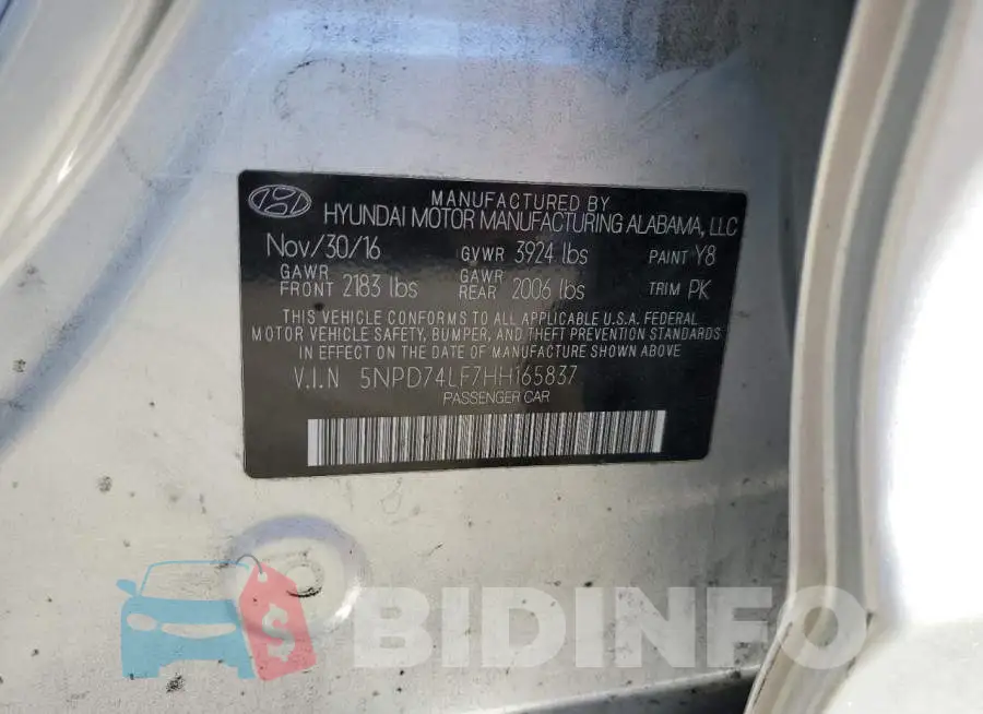 5NPD74LF7HH165837 Photo# 12