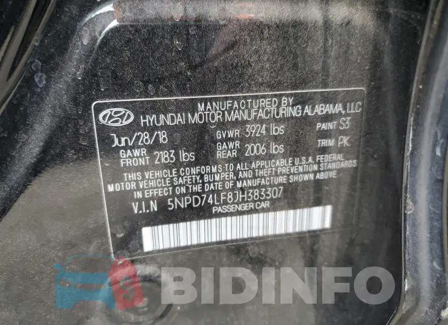5NPD74LF8JH383307 Photo# 12