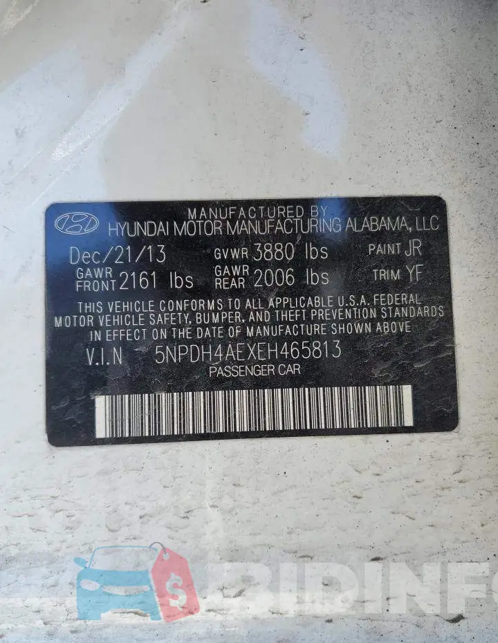 5NPDH4AEXEH465813 Photo# 13