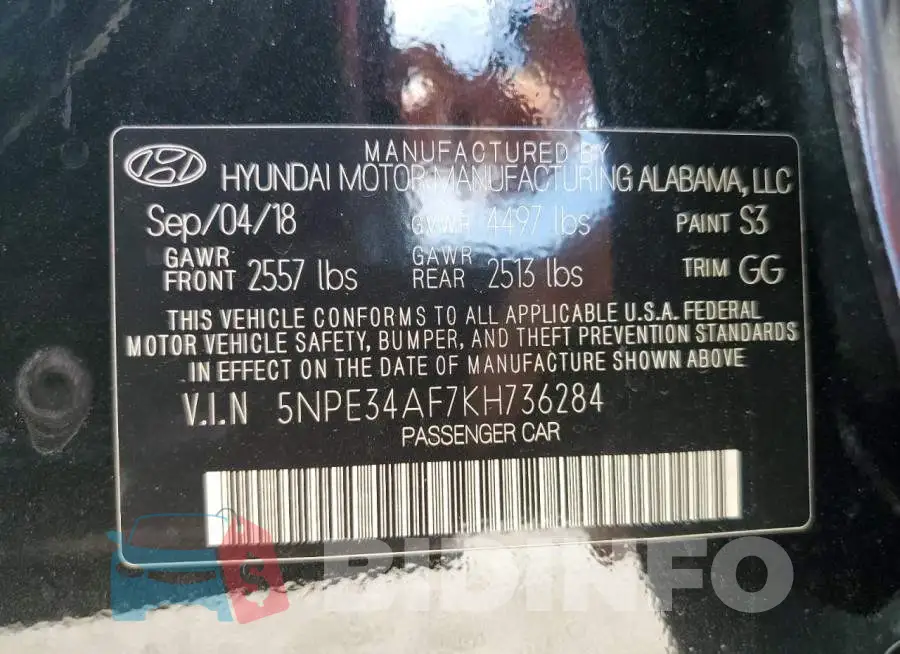 5NPE34AF7KH736284 Photo# 13