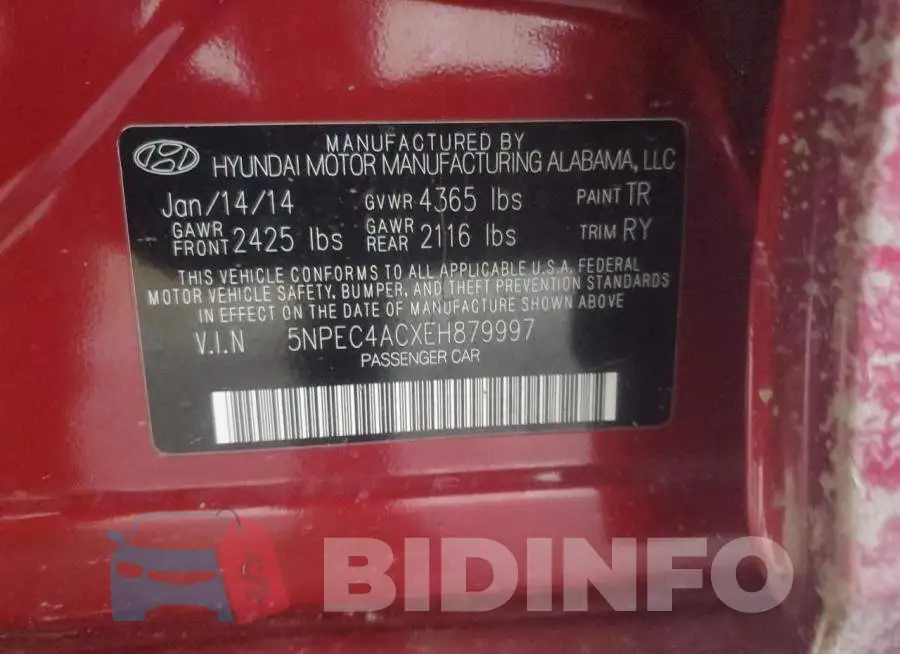5NPEC4ACXEH879997 Photo# 12