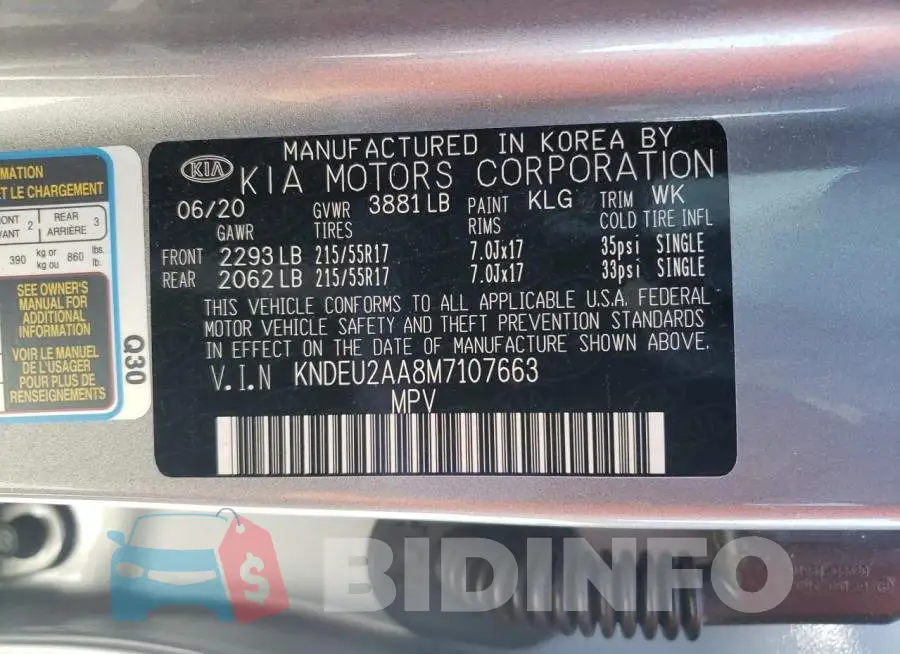 KNDEU2AA8M7107663 Photo# 13