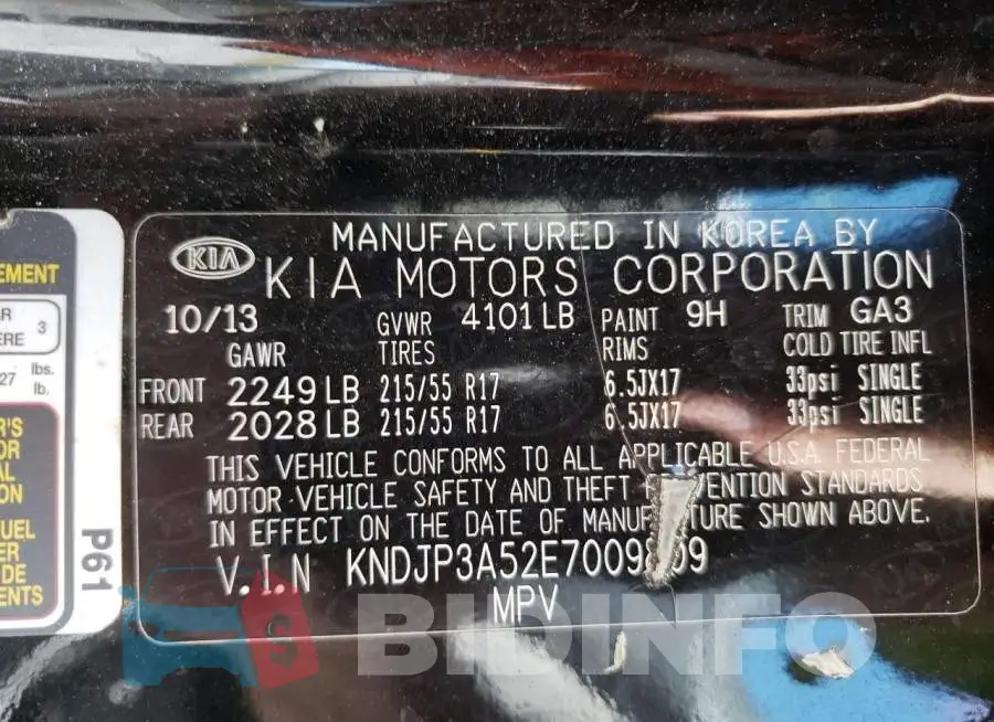 KNDJP3A52E7009809 Photo# 12