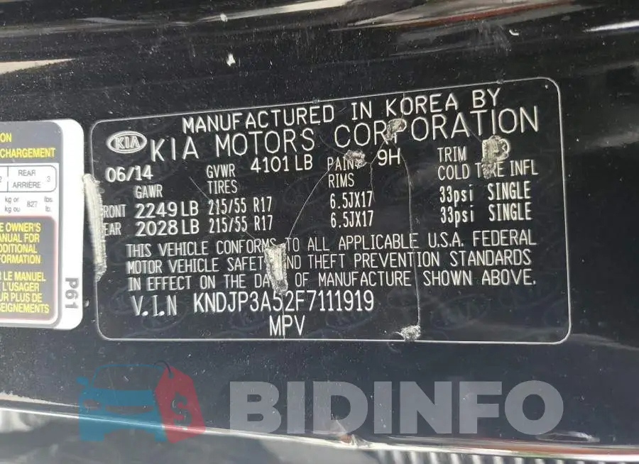 KNDJP3A52F7111919 Photo# 13