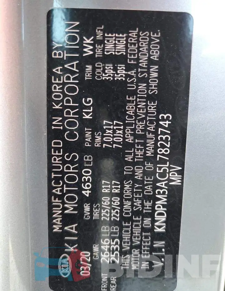 KNDPM3AC5L7823743 Photo# 13