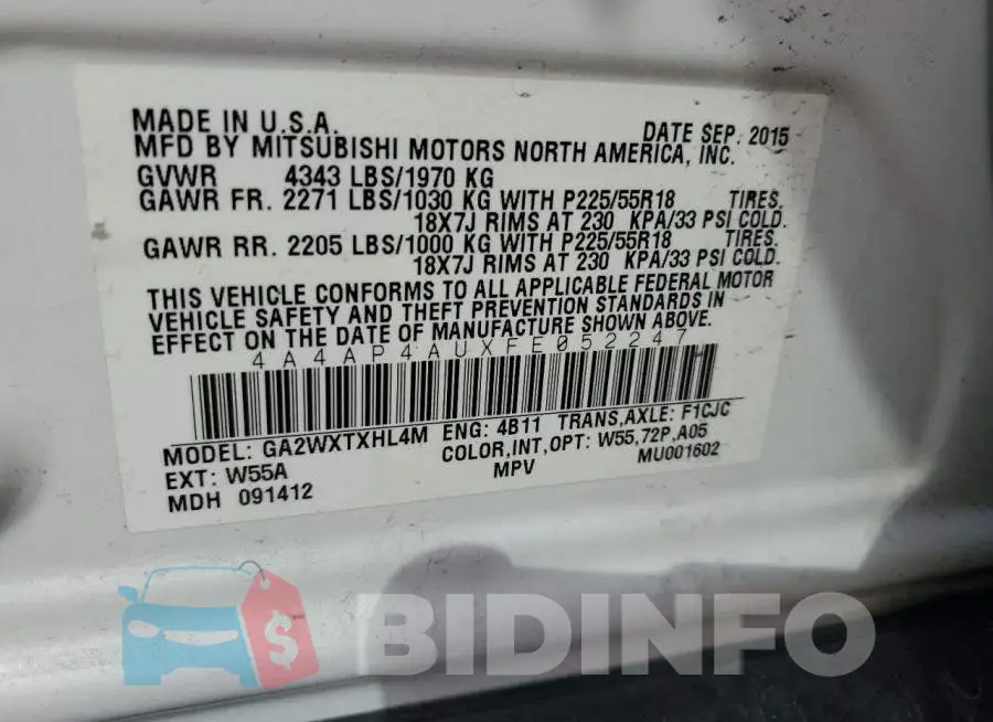 4A4AP4AUXFE052247 Photo# 14